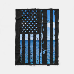 Cobertor De Velo Bandeira Americana Peixe Pescador Pescador Engraça