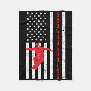 Cobertor De Velo Bandeira Americana Snowboard Usa Winter Patriotic