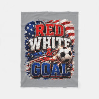 Cobertor De Velo Bandeira Americana Vermelha Branca E Gol Futebol 4