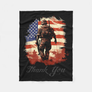 Cobertor De Velo Bandeira Americana Veterano Militar Dia da Memória