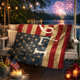 Cobertor De Velo Bandeira Americana Vintage 1776 Patriótica 