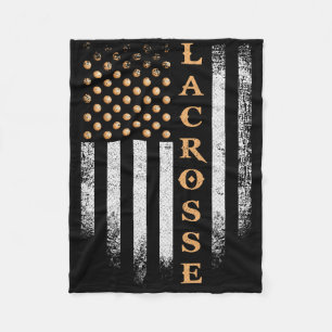 Cobertor De Velo Bandeira Americana Vintage Lacrosse Jogador Patrió