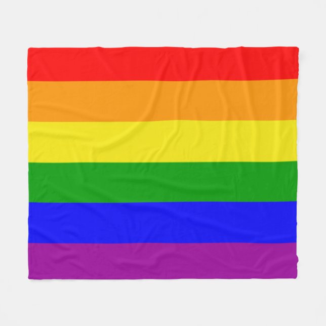 Cobertor De Velo Bandeira Arco-Íris Cores Orgulho Gay (Frente (Horizontal))
