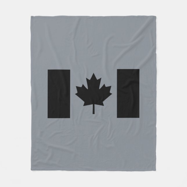 Cobertor De Velo Bandeira Canadense no Gráfico Negro (Frente)