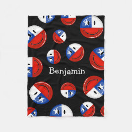 Cobertor De Velo Bandeira chilena de sorriso do círculo lustroso