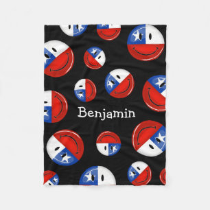 Cobertor De Velo Bandeira chilena de sorriso do círculo lustroso