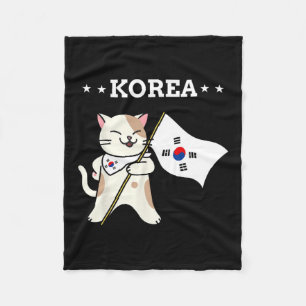 Cobertor De Velo Bandeira Coreana e Coreia do Sul do Gato