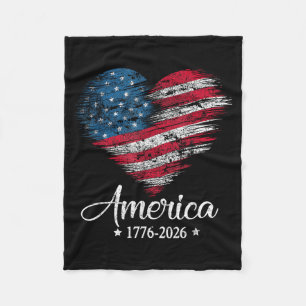 Cobertor De Velo Bandeira da América EUA Coração 1776 2026 4 de Jul