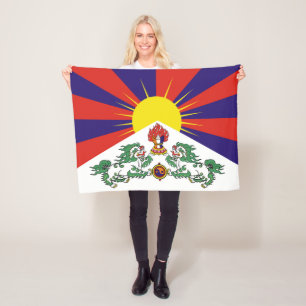 Cobertor De Velo Bandeira da bandeira do leão de Tibet ou de neve