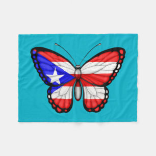 Cobertor De Velo Bandeira da borboleta de Puerto Rico
