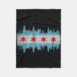 Cobertor De Velo Bandeira da Silhueta da Cidade de Chicago - Cidade