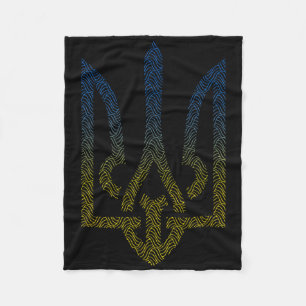 Cobertor De Velo Bandeira da Ucrânia e Tridente Ucraniano Eu Apoio