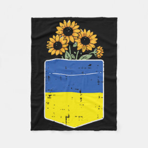 Cobertor De Velo Bandeira da Ucrânia Girassol Bolso Mulheres Ucrani