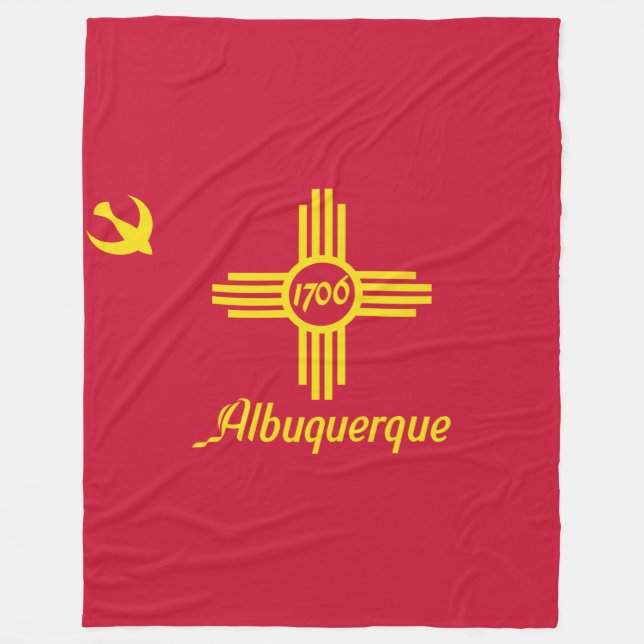 Cobertor De Velo Bandeira de Albuquerque, Novo México Fleece Blanke (Frente)