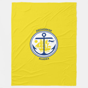 Cobertor De Velo Bandeira de Anchorage, Alasca Fleece Blanket