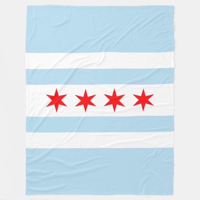 Cobertor De Velo Bandeira de Chicago, Illinois (Frente)