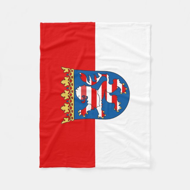 Cobertor De Velo Bandeira de Hesse Fleece Blanket (Frente)