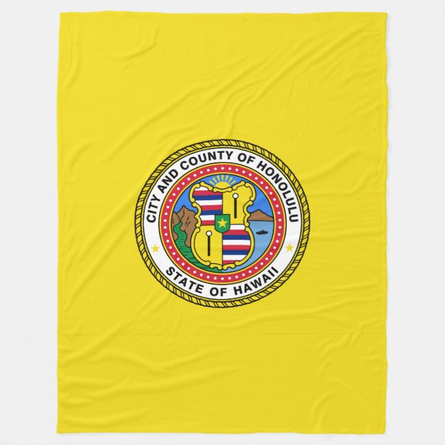 Cobertor De Velo Bandeira de Honolulu, Havaí Fleece Blanket (Frente)