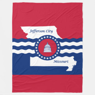 Cobertor De Velo Bandeira de Jefferson, Missouri Fleece Blanket