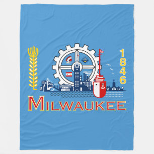 Cobertor De Velo Bandeira de Milwaukee, Wisconsin Fleece Blanket