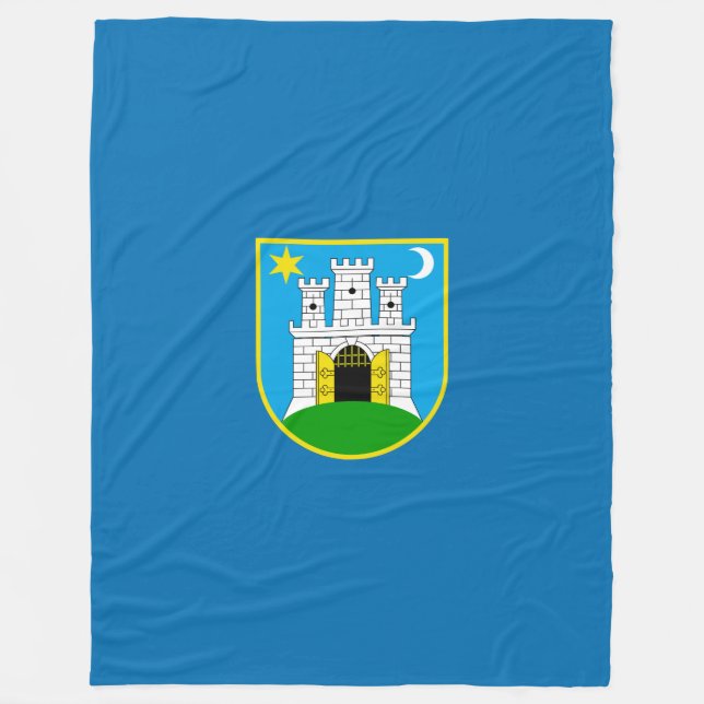Cobertor De Velo Bandeira de Zagreb, Croácia Fleece Blanket (Frente)