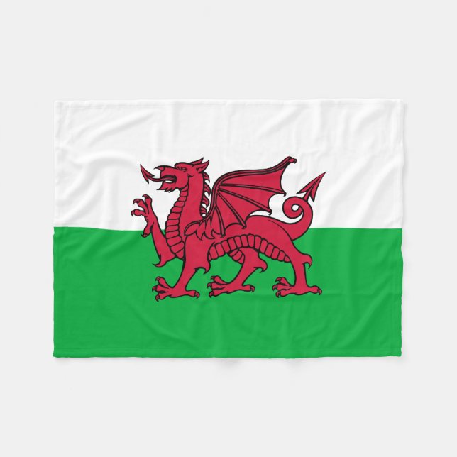 Cobertor De Velo Bandeira do dragão de Wales Galês (Frente (Horizontal))