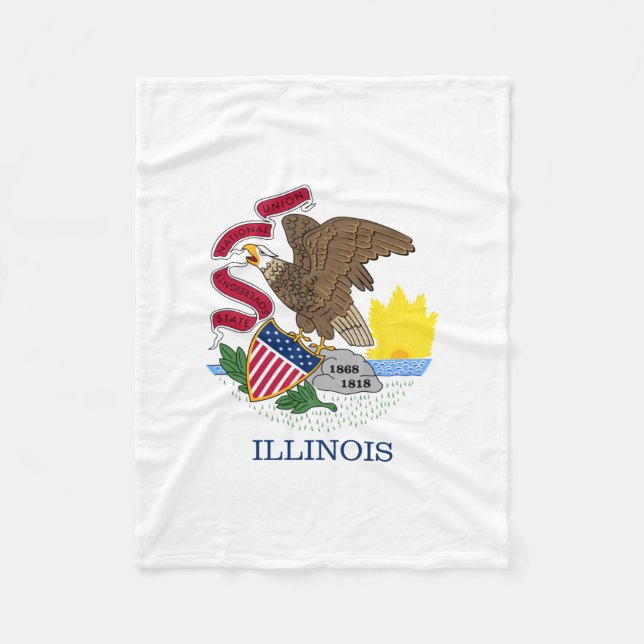 Cobertor De Velo Bandeira do Estado de Illinois (Frente)