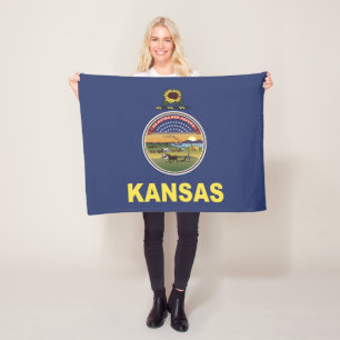 Cobertor De Velo Bandeira do Estado do Kansas, EUA