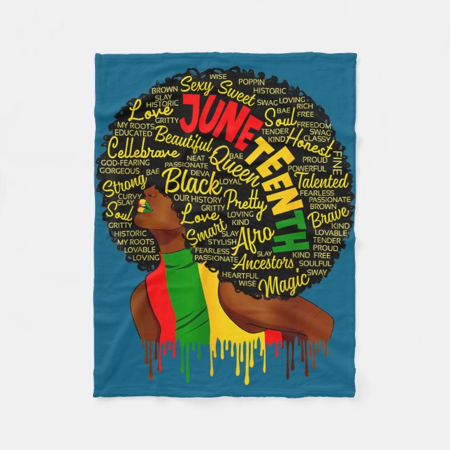 Cobertor De Velo bandeira do Juneteenth orgulho da história negra a (Frente)