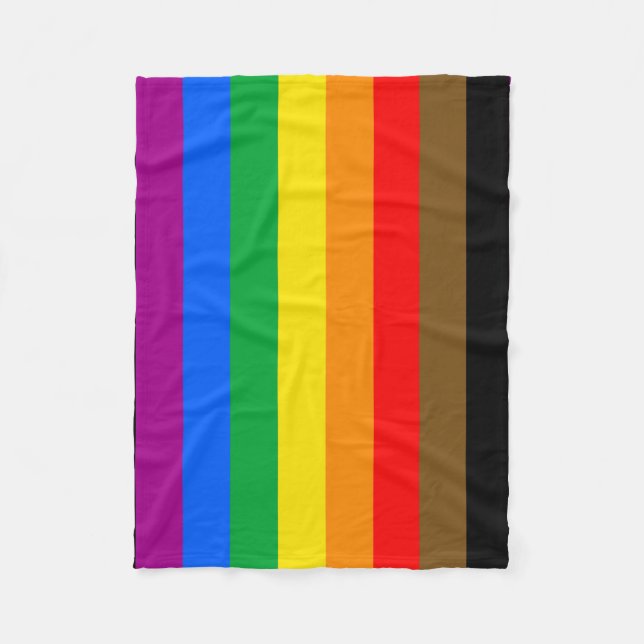 Cobertor De Velo Bandeira do Orgulho Arco-íris de Filadélfia (Frente)