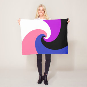 Cobertor De Velo Bandeira do Orgulho Genderfluid Abstrato Espiral B