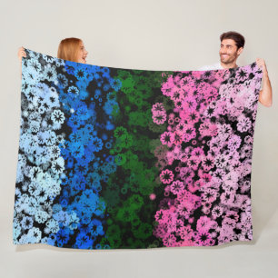 Cobertor De Velo Bandeira do Orgulho Omniromântico Floral Fofo Retr