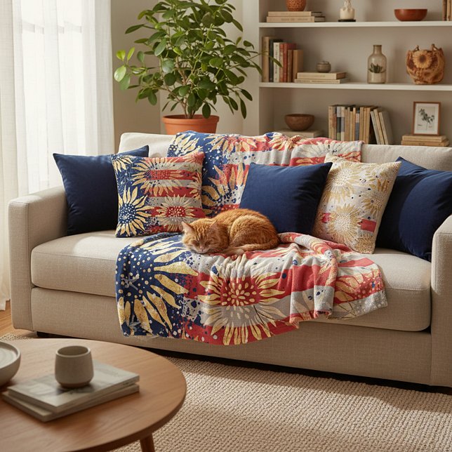 Cobertor De Velo Bandeira e girassóis (Criador carregado)