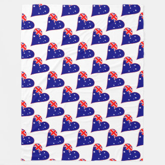 Cobertor De Velo Bandeira em Coração da Austrália Funky Borda Verme