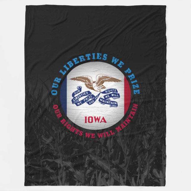 COBERTOR DE VELO BANDEIRA ESTATAL DE IOWA HAWKEYE (Frente)