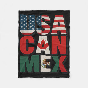Cobertor De Velo Bandeira EUA Can México Futebol América do Norte T