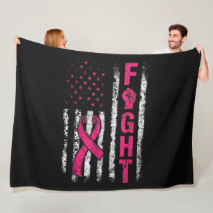 Cobertor De Velo Bandeira EUA Conscientização Câncer de Mama
