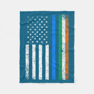 Cobertor De Velo Bandeira Irlandesa Americana Thin Blue Line Oficia