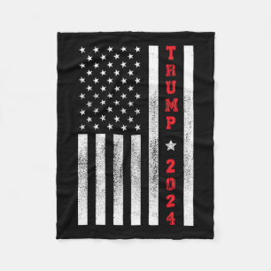 Cobertor De Velo Bandeira Patriótica 4 De Julho Trump 2024