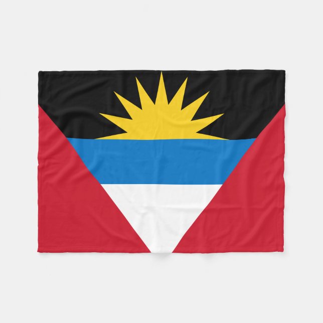 Cobertor De Velo Bandeira Patriótica de Antígua e Barbuda (Frente (Horizontal))