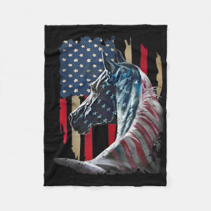 Cobertor De Velo Bandeira Patriótica Usa Bandeira Vintage Horse 4 D