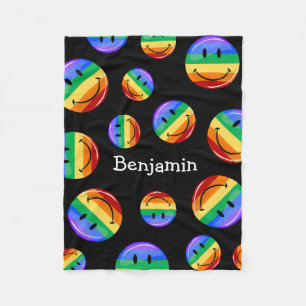 Cobertor De Velo Bandeira redonda lustrosa do orgulho gay