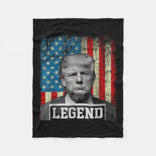 Cobertor De Velo Bandeira Trump Mug Shot Presidente Wonen 2024 (Frente)