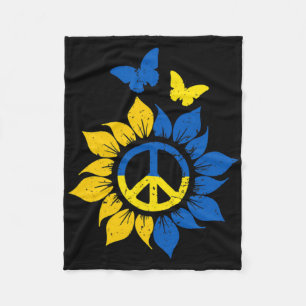 Cobertor De Velo Bandeira Ucraniana de Girassol Vintage Eu Apoio a