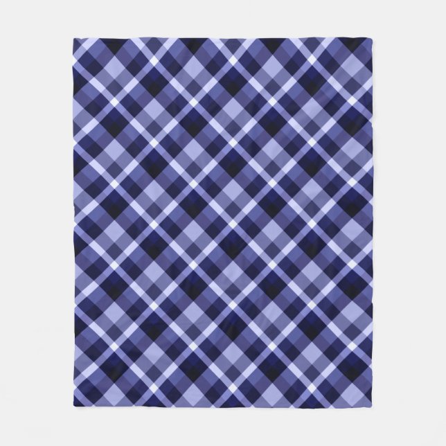 Cobertor De Velo Banheta Impressão Xadrez Azul de  Médio Folha Mari (Frente)