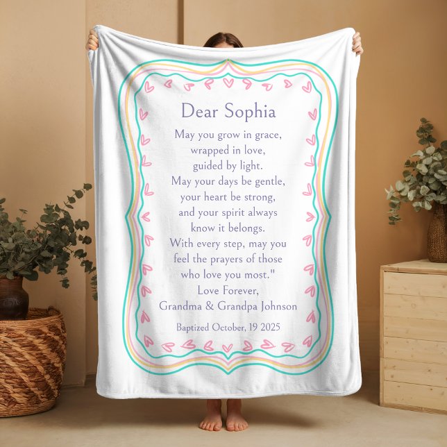 Cobertor De Velo Baptism Gift Prayer Blanket from Godparents Fleece (Criador carregado)
