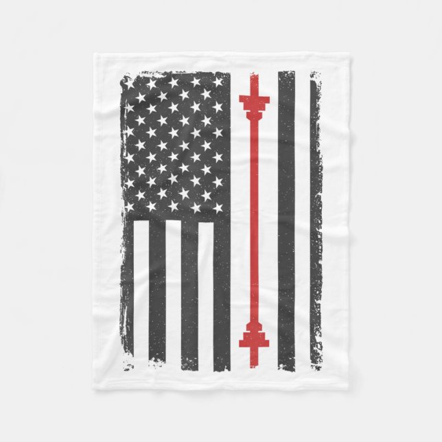 Cobertor De Velo Barbell American Flag Gym Workout Tee Usa Motivati (Frente)