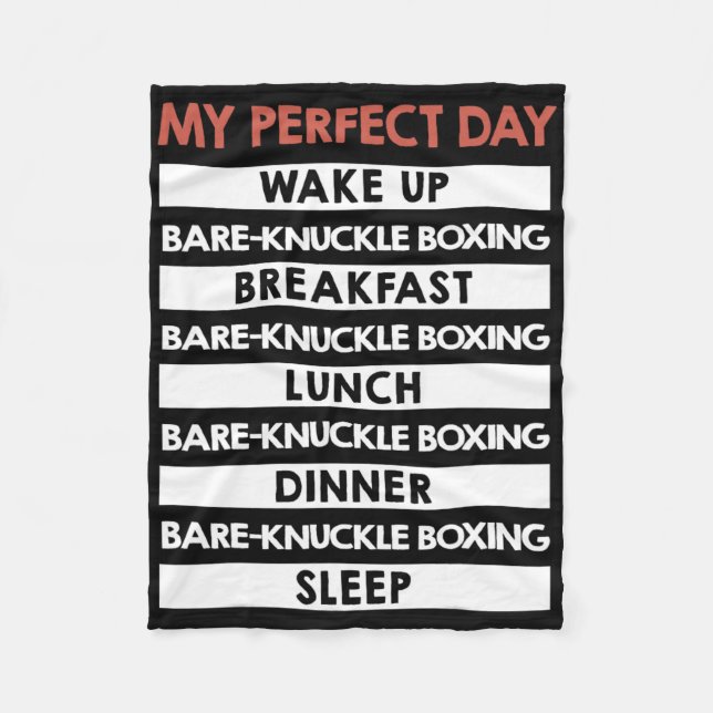 Cobertor De Velo Bare-knuckle Boxing My Perfect Day (Frente)