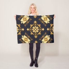Cobertor De Velo "Barockes Ornament-Muster in Gold und Schwarz" Dec