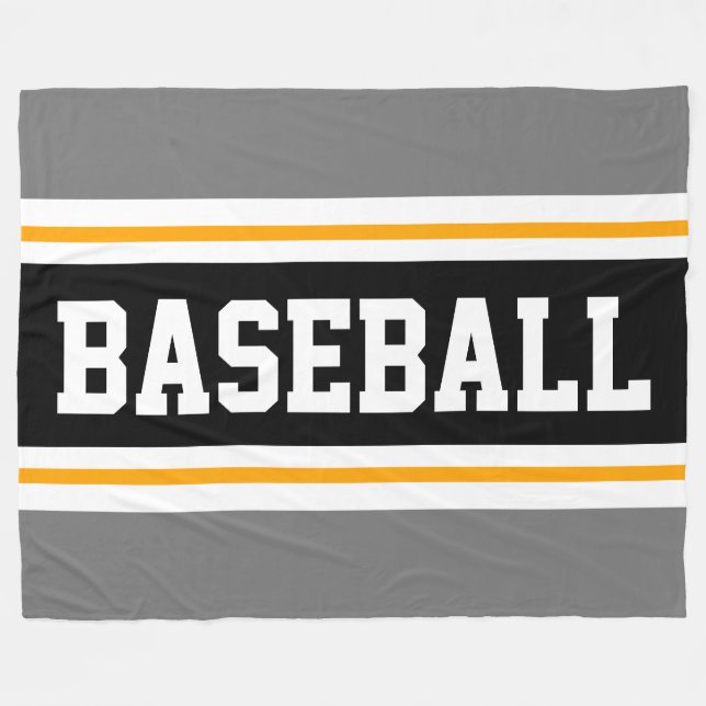 Cobertor De Velo BASEBALL Cinza desportiva Amarelo Black Athletic S (Frente (Horizontal))